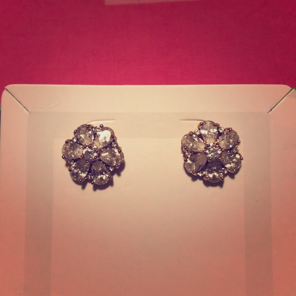 Gold and crystal earrings